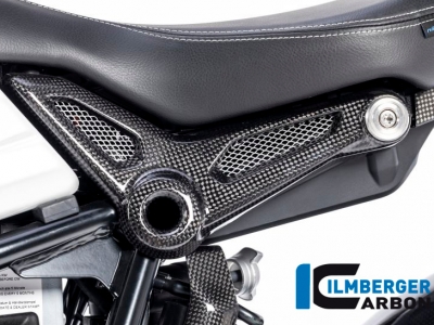 Carbon Ilmberger cover on frame rear set BMW R NineT Scrambler