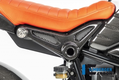 Carbon Ilmberger cover on frame rear set BMW R NineT Scrambler