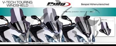 Puig Scooterscheibe V-Tech Touring Yamaha X-Max 400