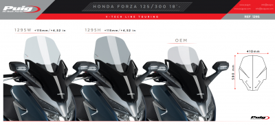 Puig Pare-brise pour scooter V-Tech Touring Honda Forza 300