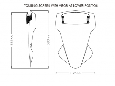 Puig touring screen with visor attachment Yamaha Tracer 7