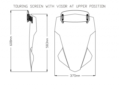 Puig touring screen with visor attachment Yamaha Tracer 7