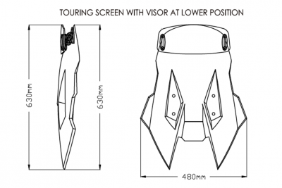 Puig touring screen with visor attachment Suzuki V-Strom DL 1050
