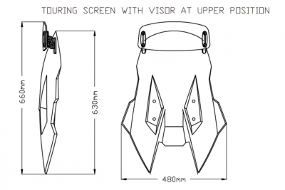 Puig touring screen with visor attachment Suzuki V-Strom DL 1050