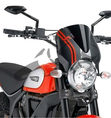 Puig rtro pare-brise carbonstyle Ducati Scrambler Desert Sled