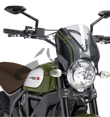 Puig rtro pare-brise carbonstyle Ducati Scrambler Desert Sled