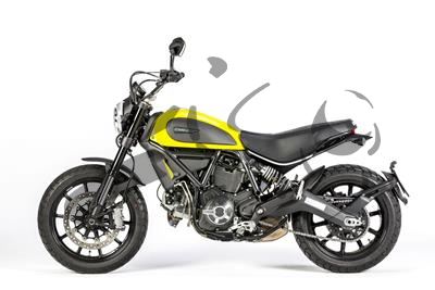 Carbon Ilmberger exhaust heat shield on manifold large Ducati Scrambler Caf Racer
