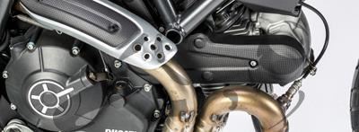 Coperchio cinghia di distribuzione in carbonio Ilmberger orizzontale Ducati Scrambler Full Throttle