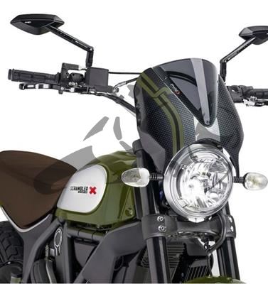 Puig Retro Scheibe carbonstyle Ducati Scrambler Sixty 2