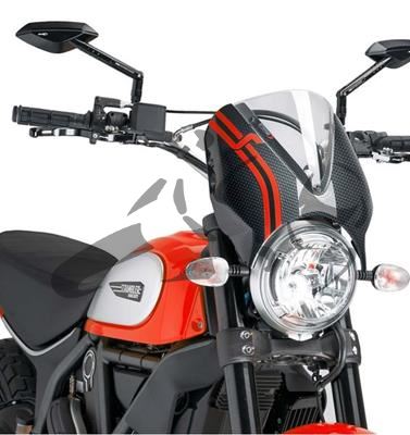 Puig rtro pare-brise carbonstyle Ducati Scrambler Sixty 2