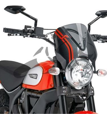 Puig rtro pare-brise carbonstyle Ducati Scrambler Sixty 2