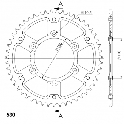 Supersprox Stealth couronne dente Yamaha FZ1 Fazer