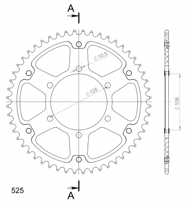 Supersprox Stealth sprocket Triumph Street Triple 675