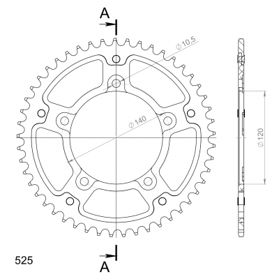 Supersprox Stealth Couronne dente Suzuki V-Strom 650