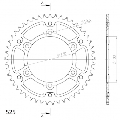 Supersprox Stealth Couronne dente Yamaha FZ8