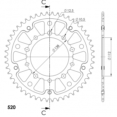 Supersprox Stealth sprocket Honda NC 750 X