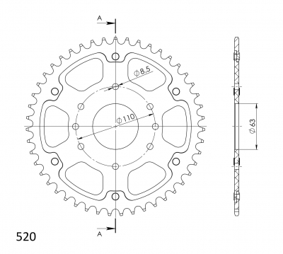 Pin Supersprox Stealth KTM RC 125