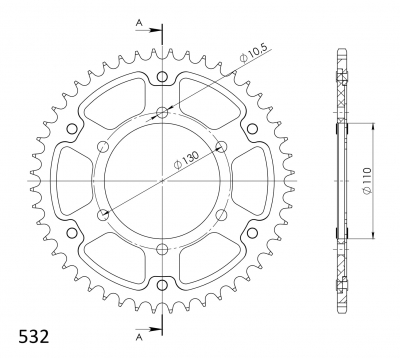 Supersprox Stealth couronne dente Yamaha YZF R6