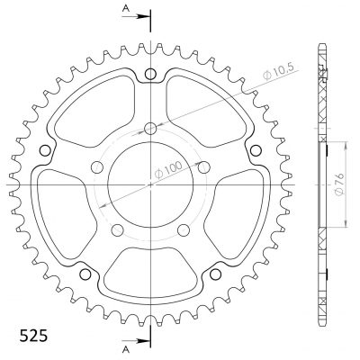 Supersprox Stealth sprocket Benelli Leoncino 500 Trail