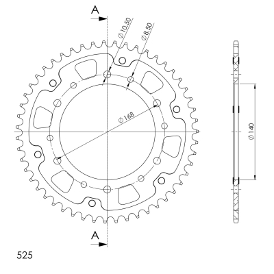 Supersprox Stealth sprocket Ducati Monster 796