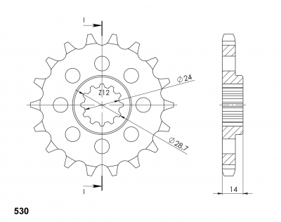 Supersprox sprocket Kawasaki ZRX 1200 R