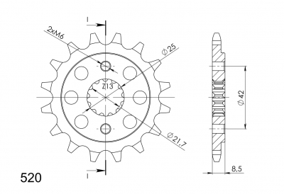 Supersprox sprocket Kawasaki GPZ 500