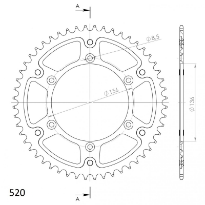 Supersprox Stealth sprocket Husqvarna 250 TE