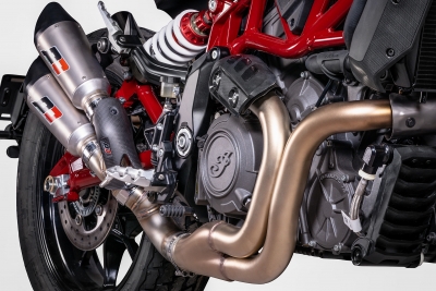 Auspuff QD Twin Titan Gunshot Indian FTR 1200 S