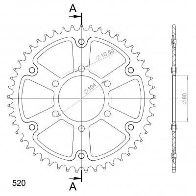 Supersprox Stealth Couronne dente Kawasaki ER-6N