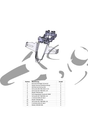 Support de plaque dimmatriculation Kawasaki 636 R