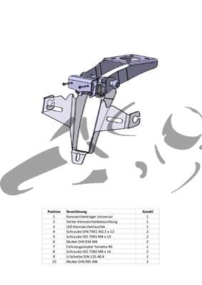 Nummerplaathouder Yamaha R6