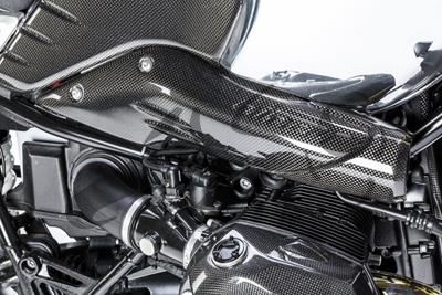 Copertura della galleria del vento in carbonio a destra della BMW R NineT Racer