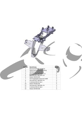 Kennzeichenhalter Kawasaki Z1000