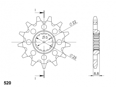 Pin Supersprox KTM 250 EXC