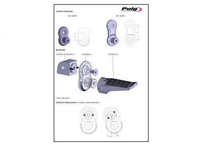 Puig footpegs set adjustable Kawasaki Z650RS