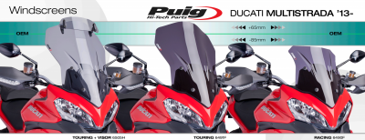 Puig touring scherm met vizier bevestiging Ducati Multistrada 1200