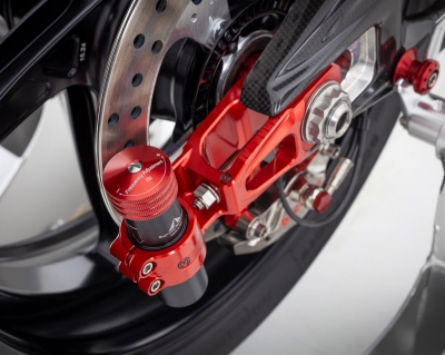 Moto Corse Kettenspanner und Brems�halterung mit Resonator Ducati Panigale V4
