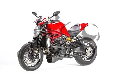 Protge-chaleur dchappement en carbone Ilmberger sur le collecteur Ducati Monster 1200 R