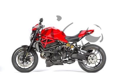 Protge-chaleur dchappement en carbone Ilmberger sur le collecteur Ducati Monster 1200 R