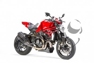 Protge-chaleur dchappement en carbone Ilmberger sur le collecteur Ducati Monster 1200 R