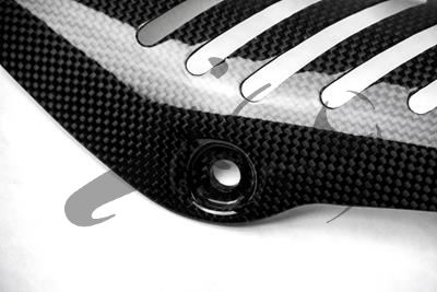 Carbon Ilmberger exhaust heat shield on the manifold Ducati Monster 1200