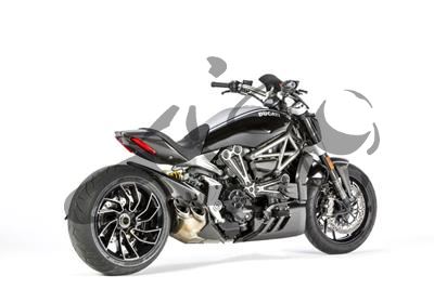 Carbon Ilmberger exhaust heat shield on tailpipe Ducati XDiavel