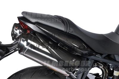 Carbon Ilmberger Seitendeckel unterm Sitz Set Triumph Street Triple 675