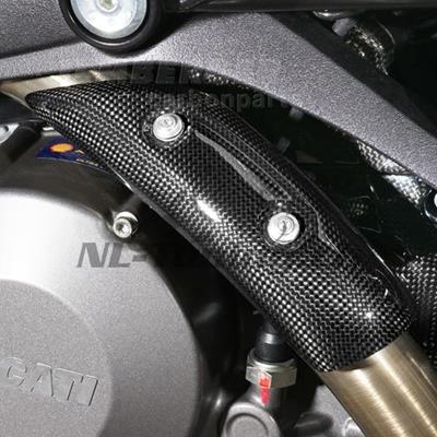 Protge chaleur dchappement en carbone Ilmberger coude Ducati Monster 696
