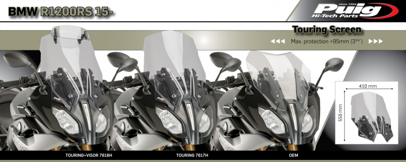 Puig Dark Tinted Windscreen For BMW R 1250 RS (2019-2023) - Model 7616F-01