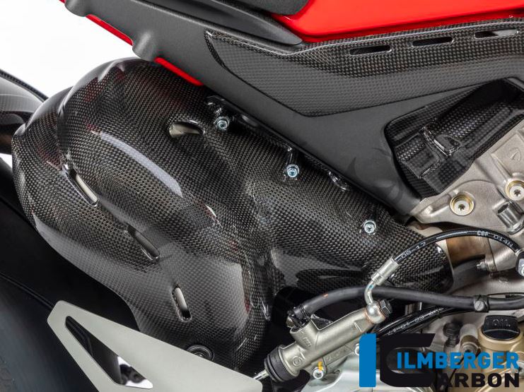 Carbon Ilmberger exhaust heat shield manifold Ducati Streetfighter V4