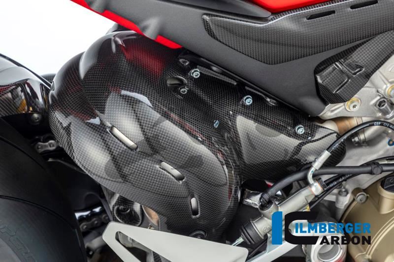 Carbon Ilmberger exhaust heat shield manifold Ducati Streetfighter V4
