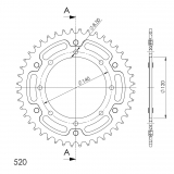 Supersprox Stealth Couronne dente Kawasaki W800